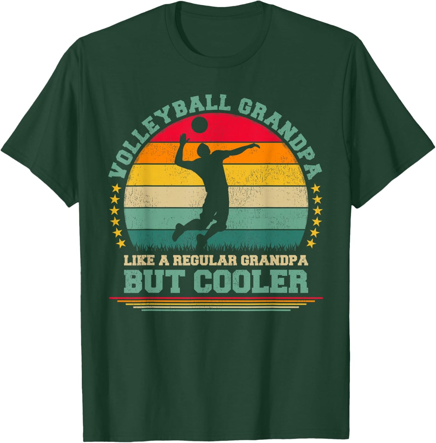 Funny Vintage Retro Volleyball Grandpa Father's Day T-Shirt - T-Shirt | Forest