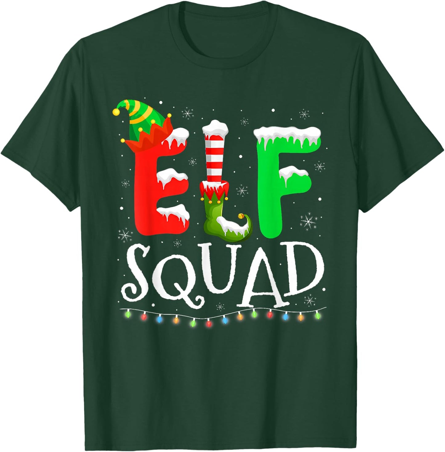 Elf Squad Funny Elf Family Christmas Matching Pajamas Xmas T-Shirt - T-Shirt | Forest