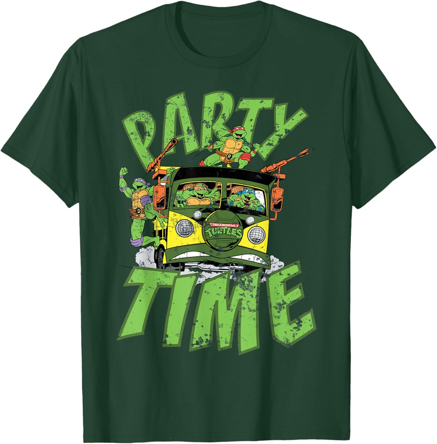 Teenage Mutant Ninja Turtles Gang Retro Party Wagon T-Shirt - T-Shirt | Forest