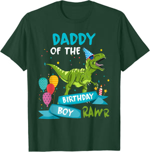 Daddy of the Birthday Boy RAWR T-Rex Dinosaur Birthday Party T-Shirt - T-Shirt | Forest