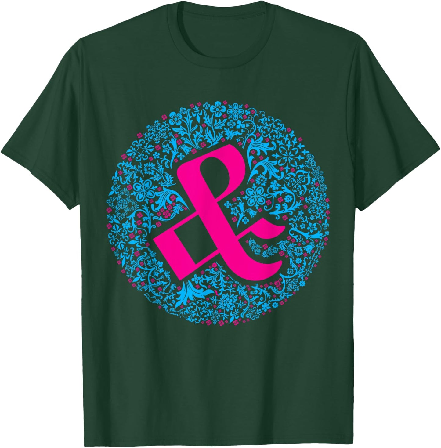 & Ampersand Floral Typography Art for Font Nerds T-Shirt - T-Shirt | Forest