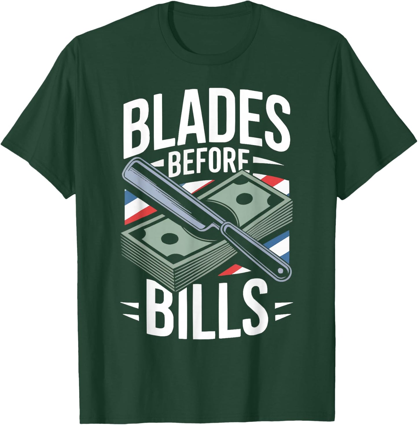 Barber Scissors Haircut Barbershop Hairstylist Hairdresser T-Shirt - T-Shirt | Forest