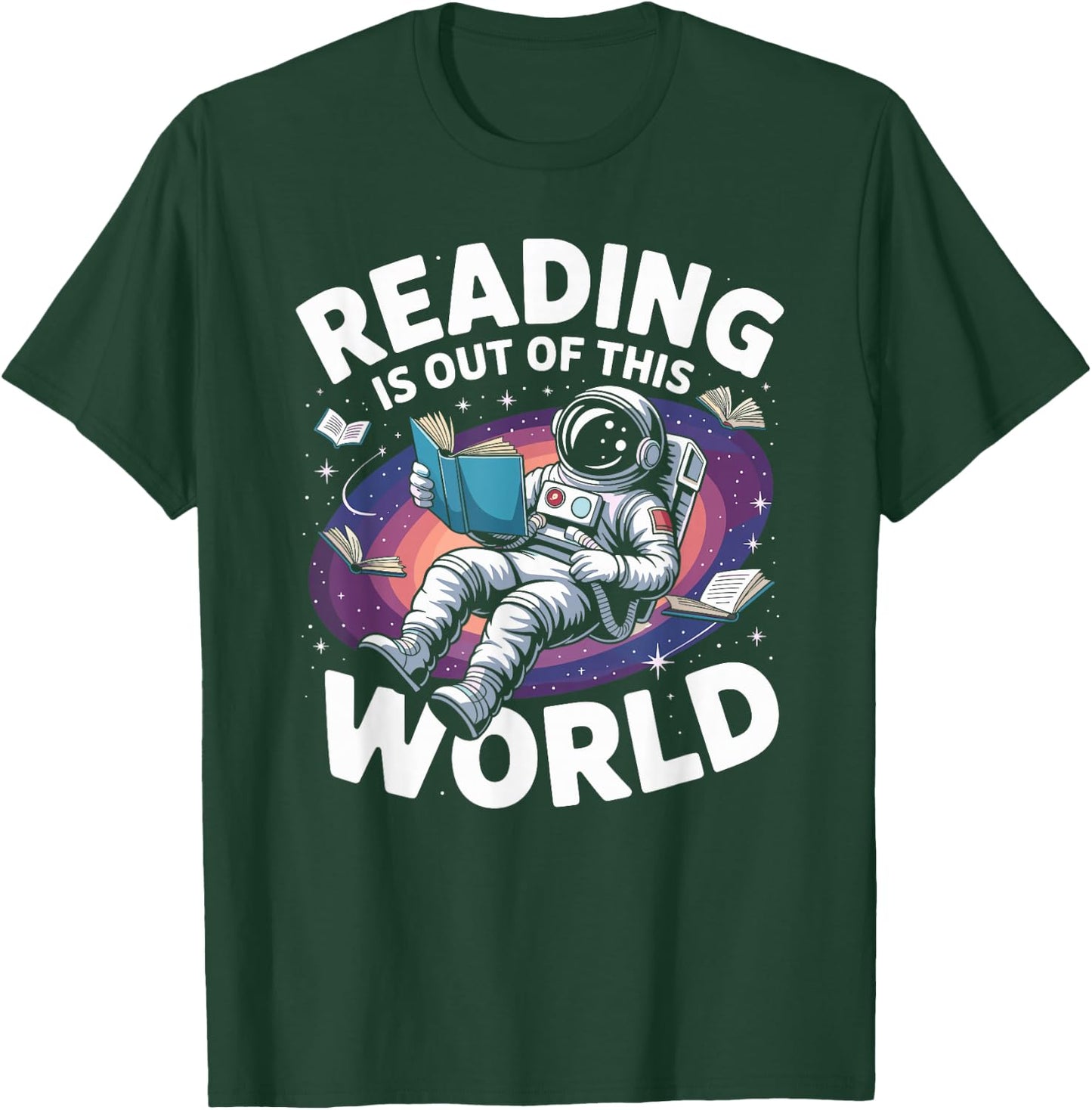 Reading is Out of This World Space Book Lover T-Shirt - T-Shirt | Forest