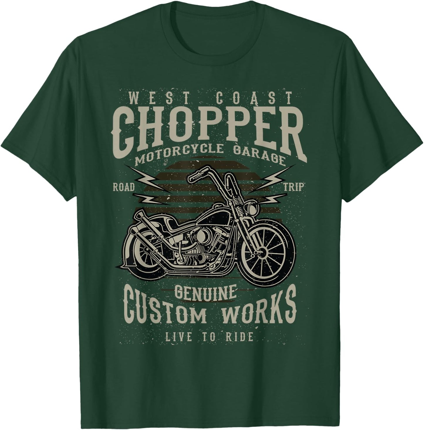 West Coast Chopper Motorcycle Garage T-Shirt - T-Shirt | Forest