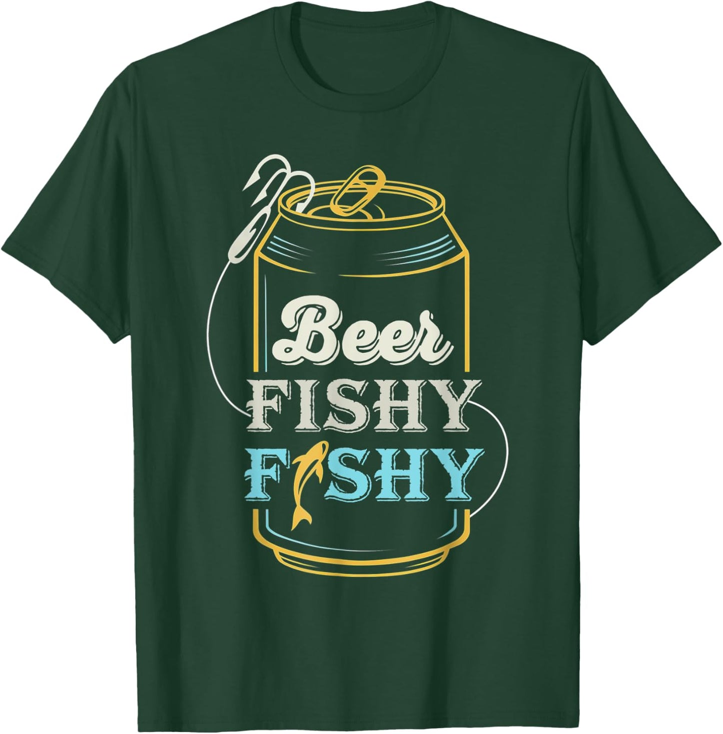 Beer Fishy Funny Fish Fisherman Fishing Lovers T-Shirt - T-Shirt | Forest