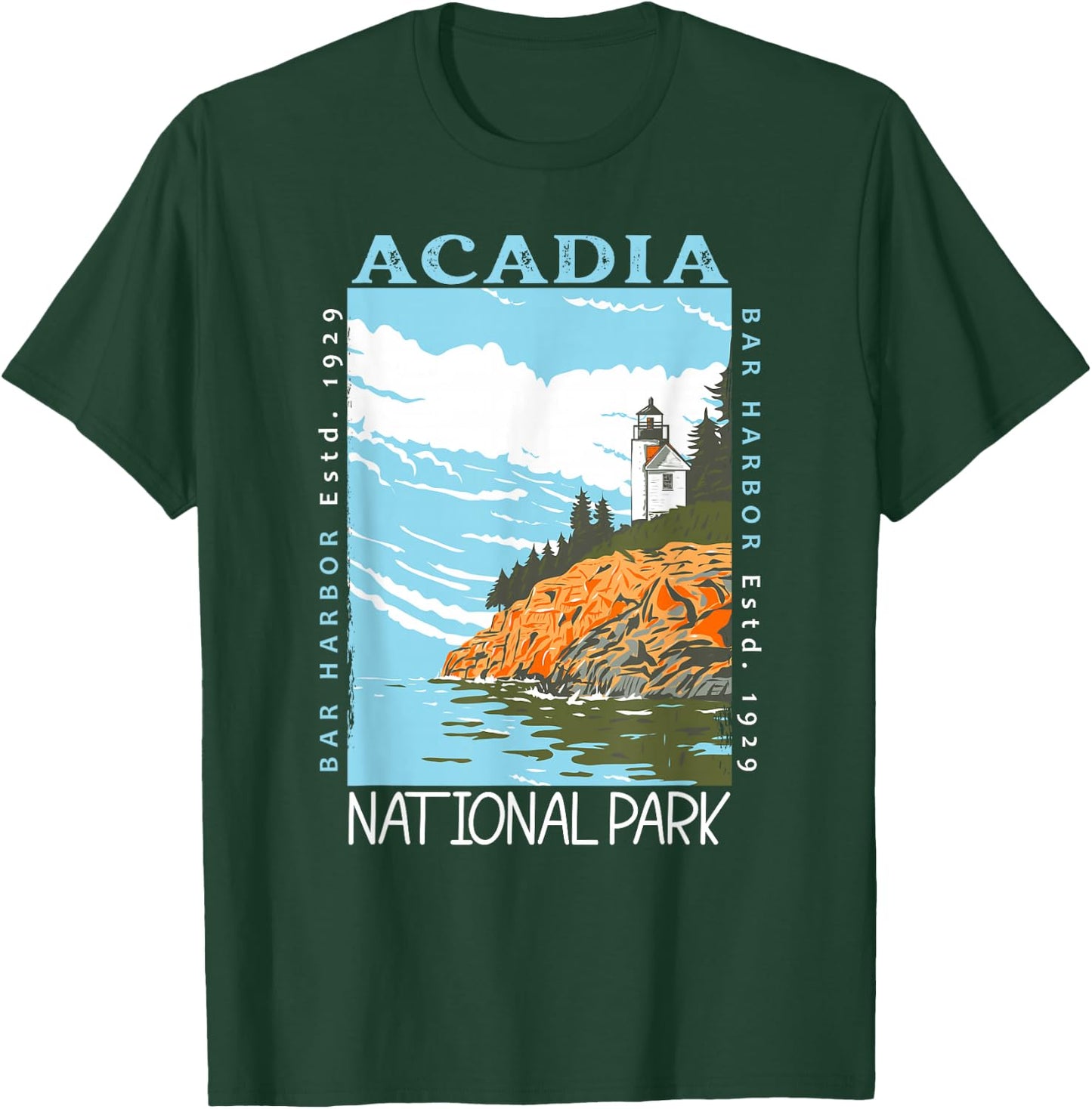 Acadia National Park Bar Harbor Maine Vintage T-Shirt - T-Shirt | Forest