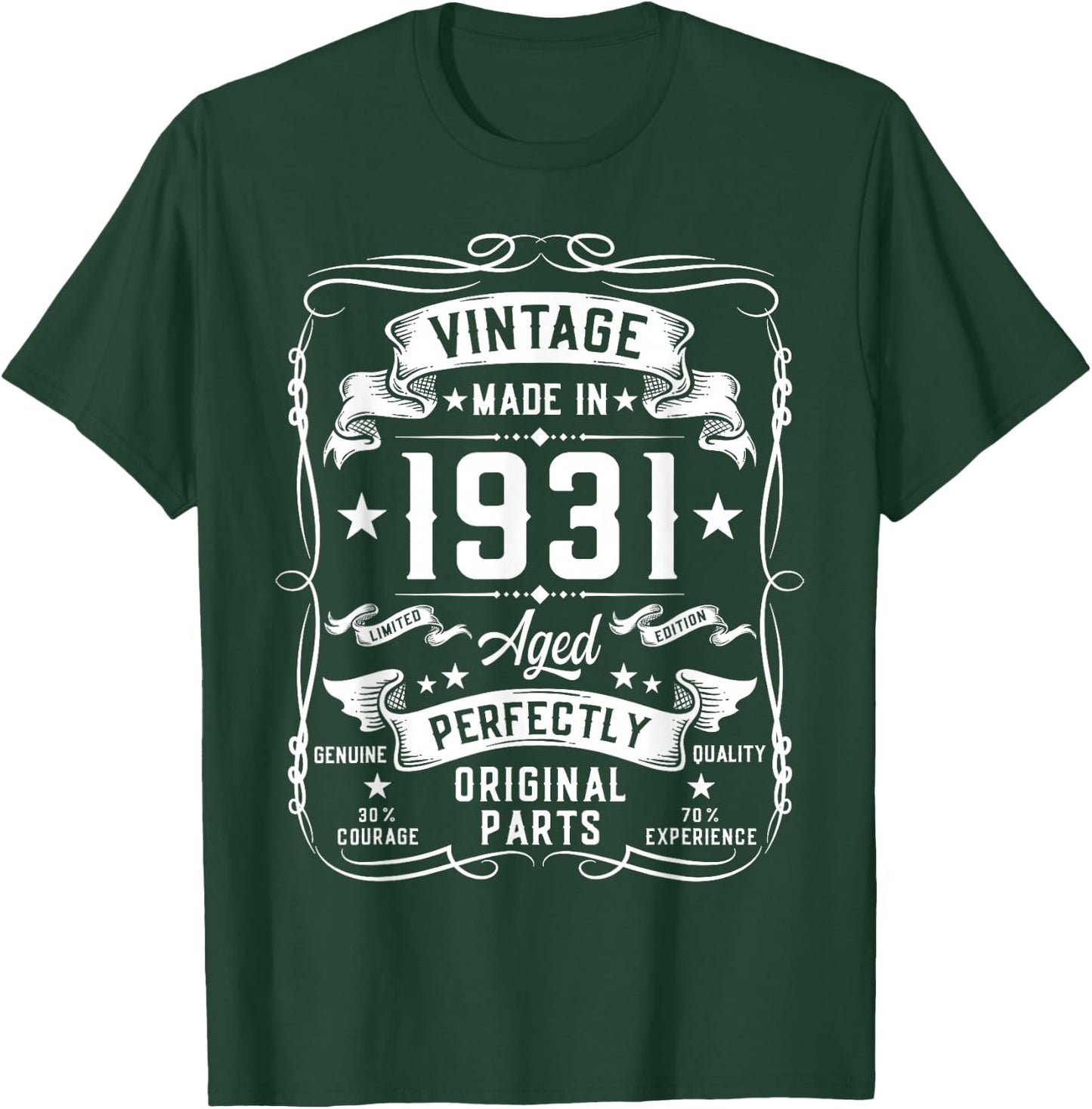 Vintage 1931 94 Years Old Gifts 94yr 94th Birthday T-Shirt - T-Shirt | Forest