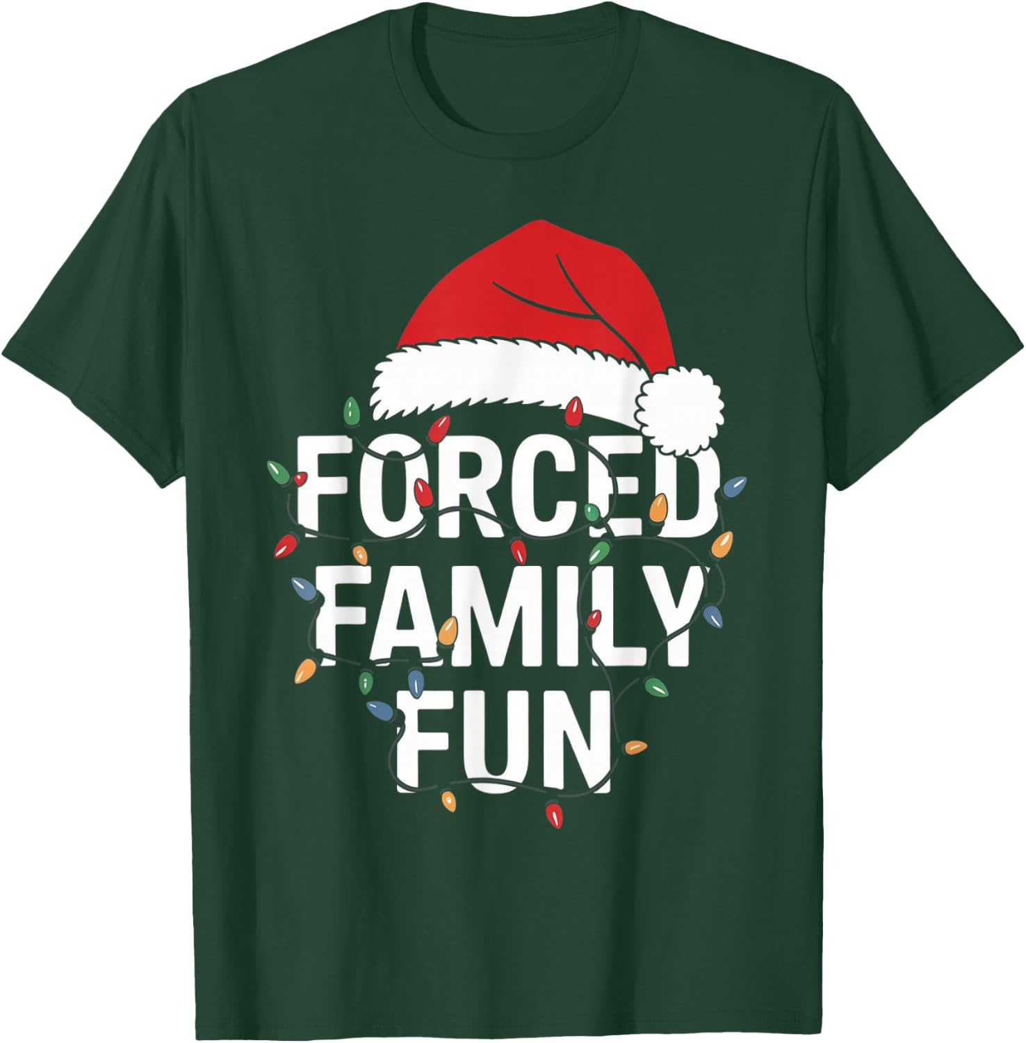 Forced Family Fun Sarcastic Christmas Funny Men Women Kids T-Shirt - T-Shirt | Forest