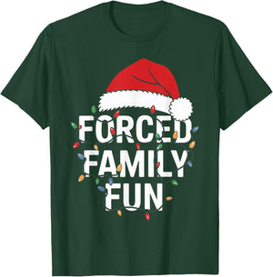 Forced Family Fun Sarcastic Christmas Funny Men Women Kids T-Shirt - T-Shirt | Forest