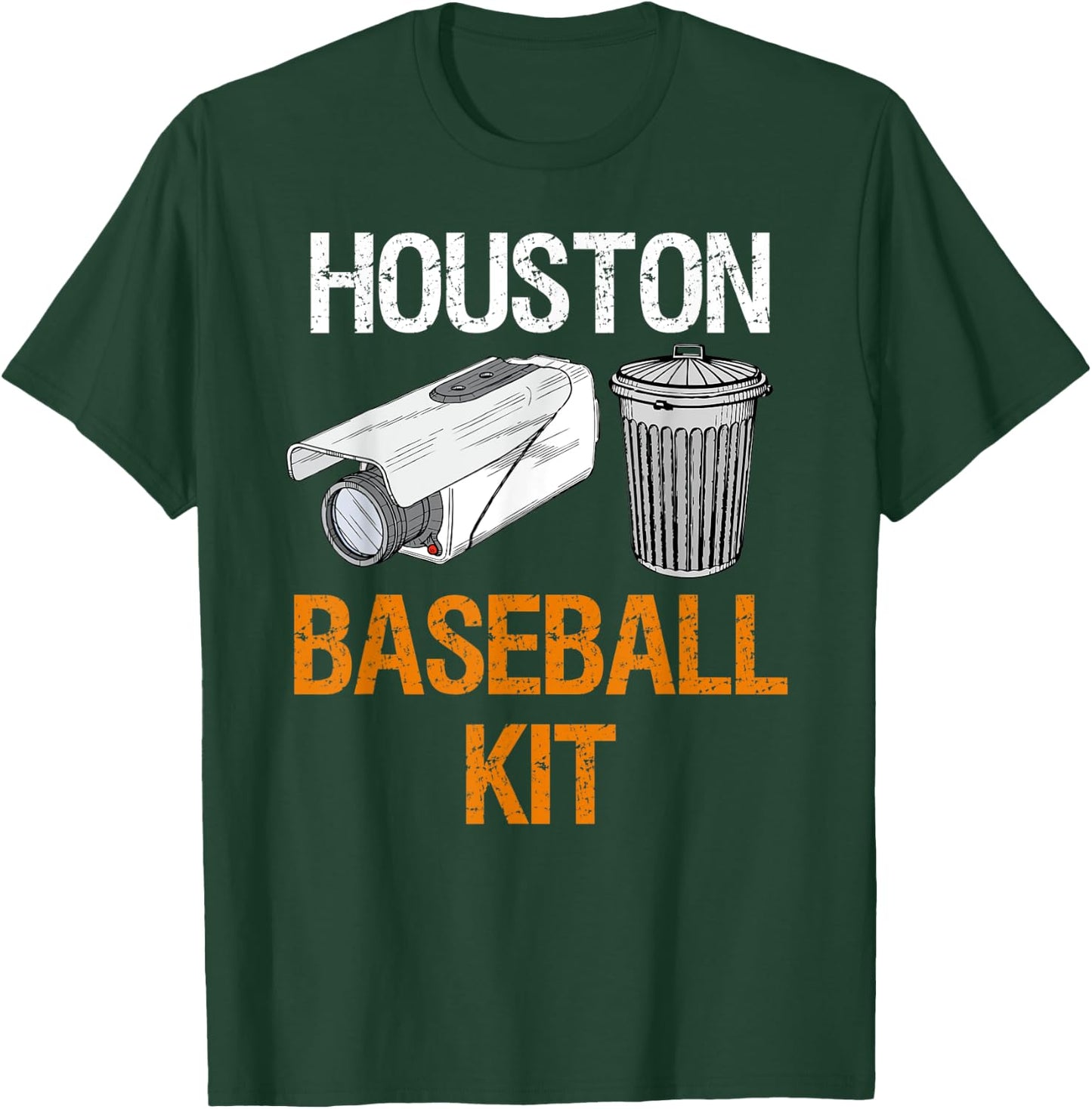 Houston Baseball Camera and Trash Can Gag T-Shirt - T-Shirt | Forest