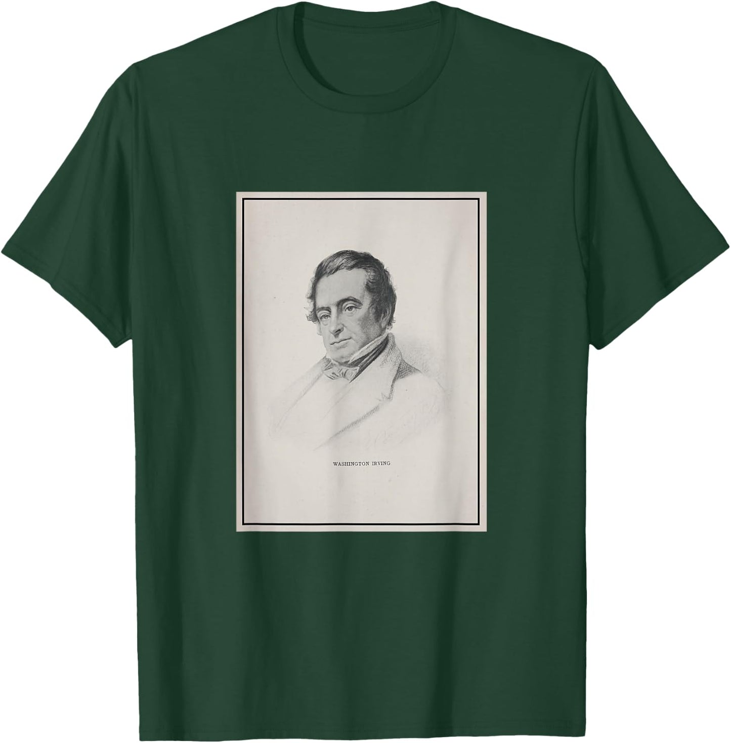 Washington Irving Vintage Portrait (1922) T-Shirt - T-Shirt | Forest