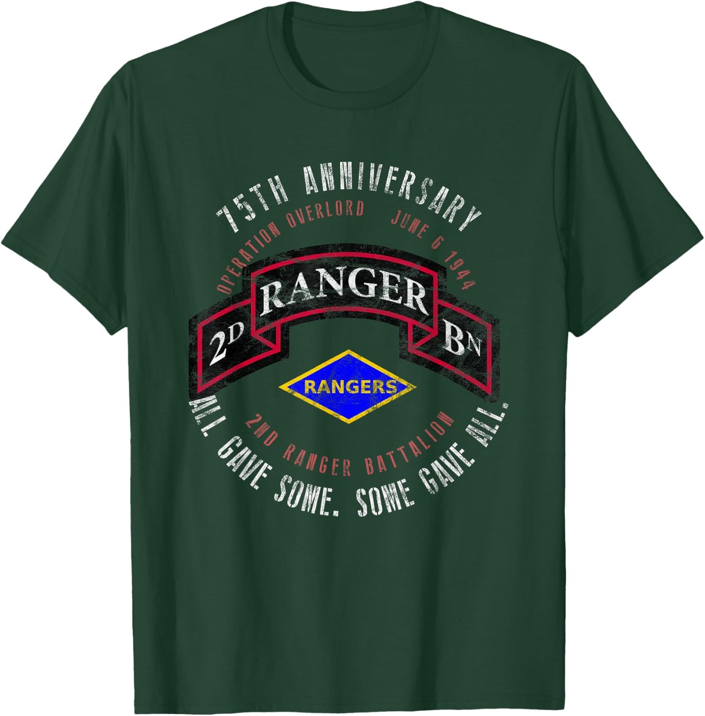 D-Day 75th Anniversary 2nd Ranger Bn. WWII Vintage T-Shirt - T-Shirt | Forest