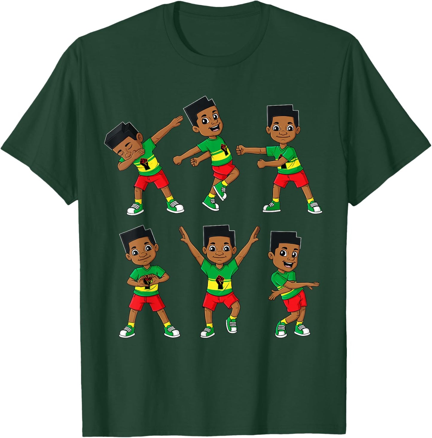 Dancing Black King Juneteenth Dance Challenge Boys Kids Teen T-Shirt - T-Shirt | Forest