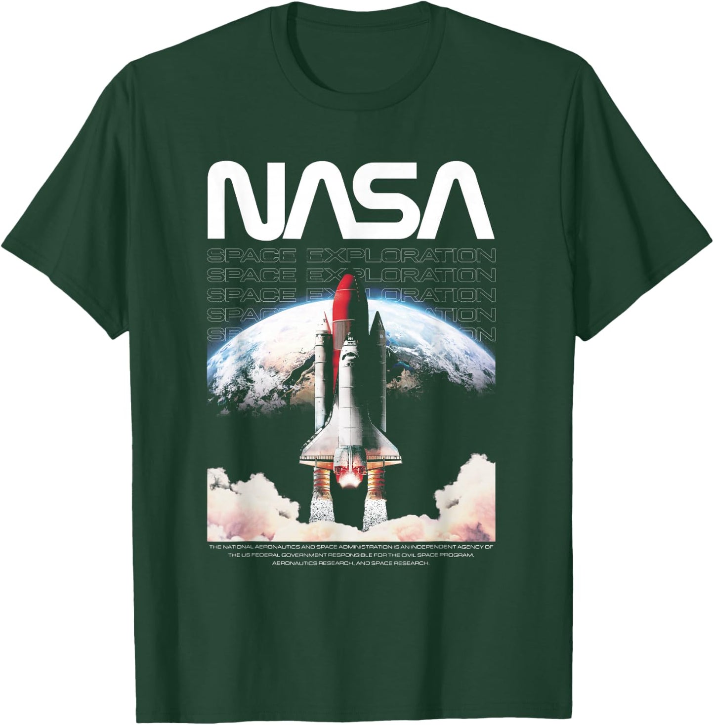 NASA Shuttle Takeoff Space Exploration T-Shirt - T-Shirt | Forest