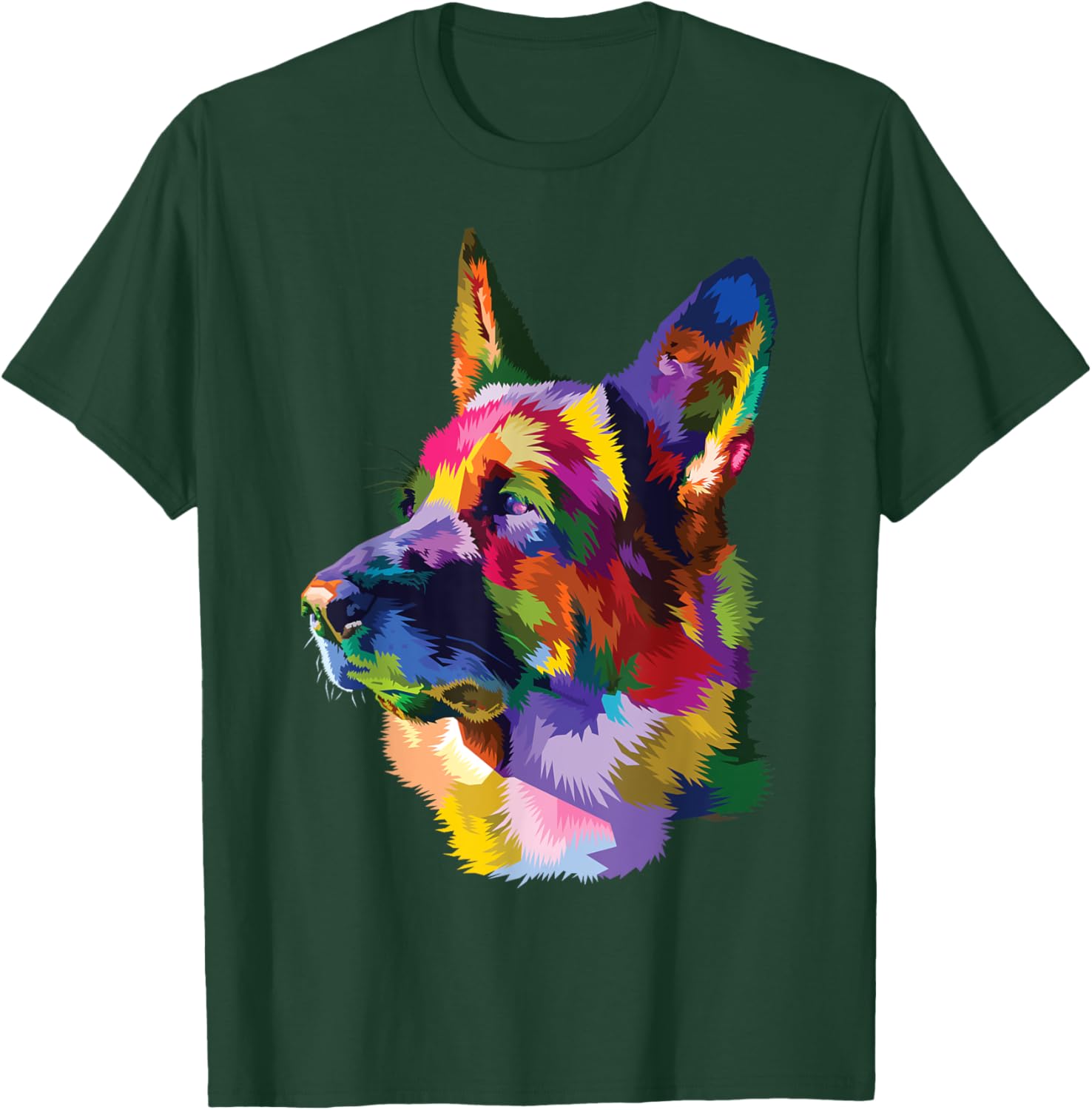 colorful German Shepherd dog pop art gifts for lover dogs T-Shirt - T-Shirt | Forest