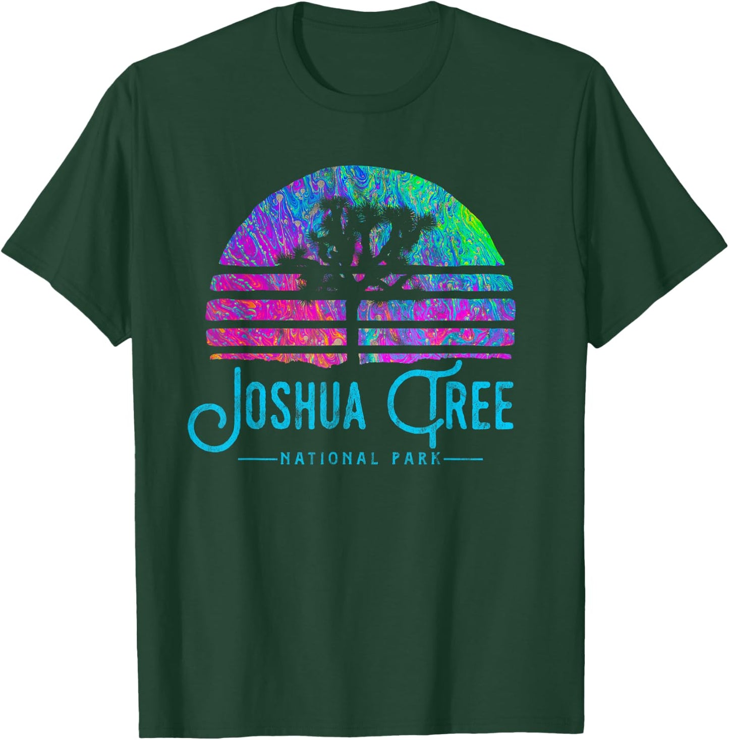 Joshua Tree National Park Psychedelic Festival Vibe Graphic T-Shirt - T-Shirt | Forest