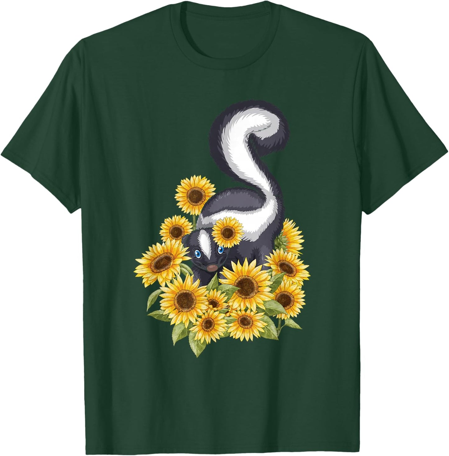 Sunflower Skunk - Pet Lover Zookeeper Zoologist Veterinarian T-Shirt - T-Shirt | Forest