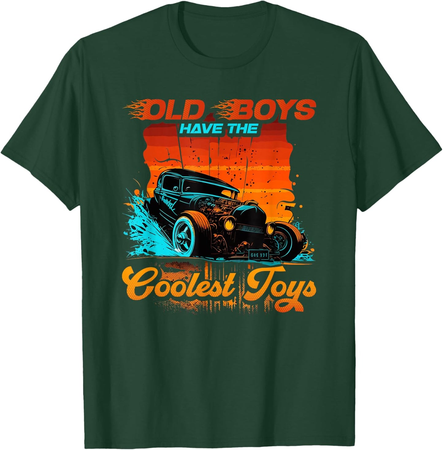 Hot Rod Grandpa Old Boys Coolest Toys, Retro Vintage Rat Rod T-Shirt - T-Shirt | Forest