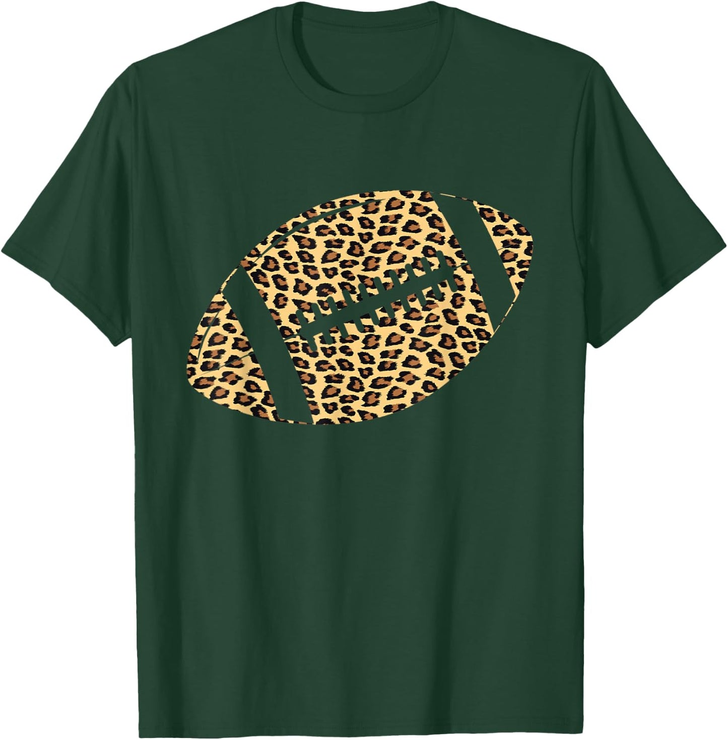 American Football Leopard Print Wild Animal Safari T-Shirt - T-Shirt | Forest