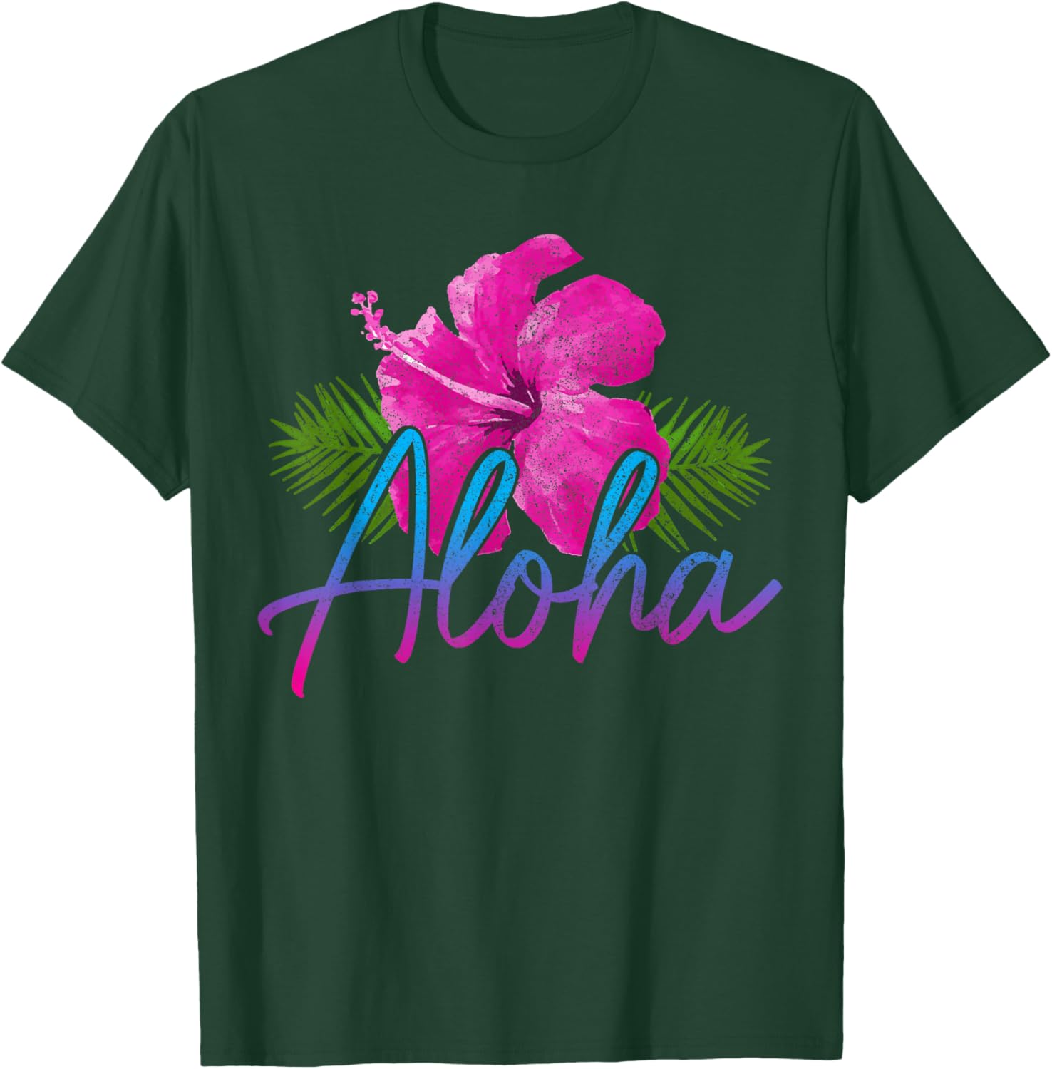 Hawaii Aloha Hibiscus Hawaiian Islands Surfer Souvenir T-Shirt - T-Shirt | Forest