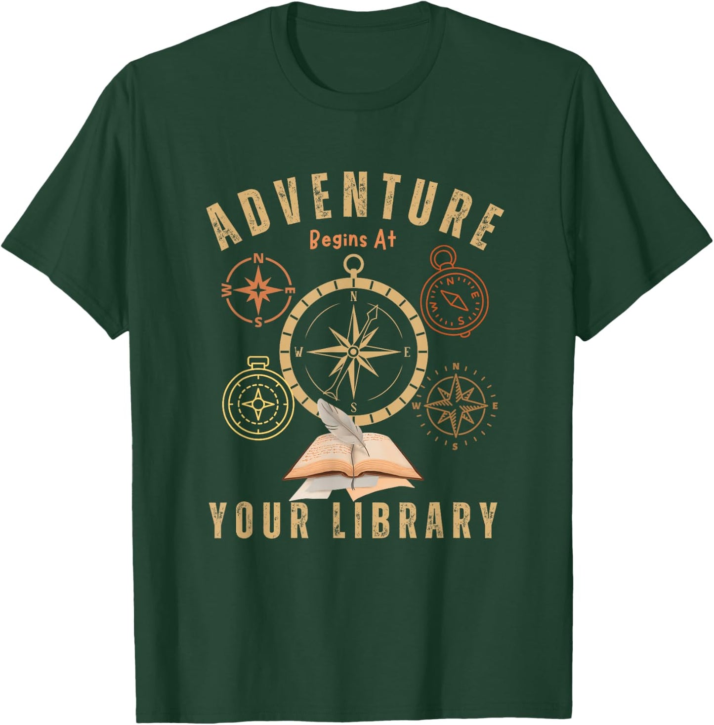 Adventure Begins At Your Library Summer Reading Program 2024 T-Shirt - T-Shirt | Forest