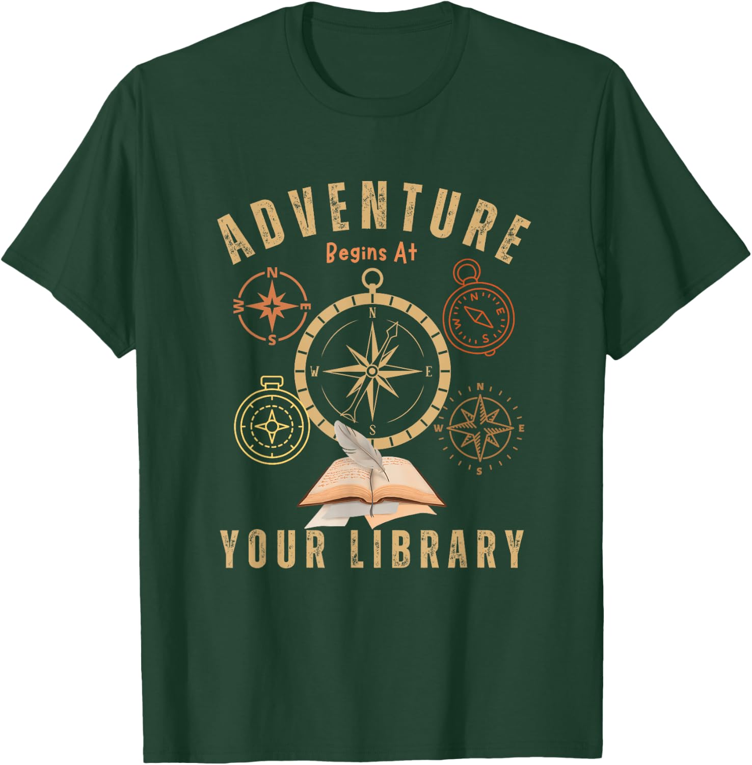 Adventure Begins At Your Library Summer Reading Program 2024 T-Shirt - T-Shirt | Forest