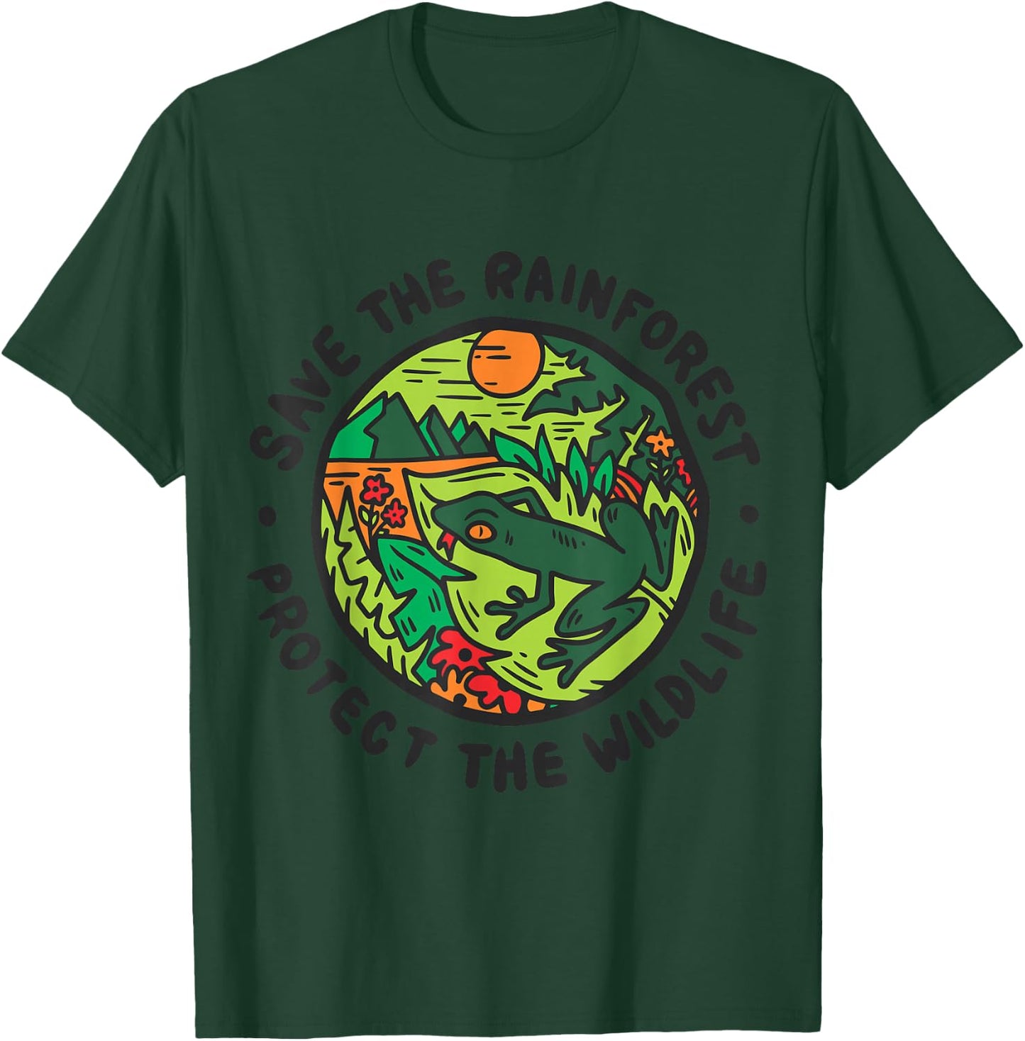 Save The Rainforest Protect The Wildlife Environment T-Shirt - T-Shirt | Forest