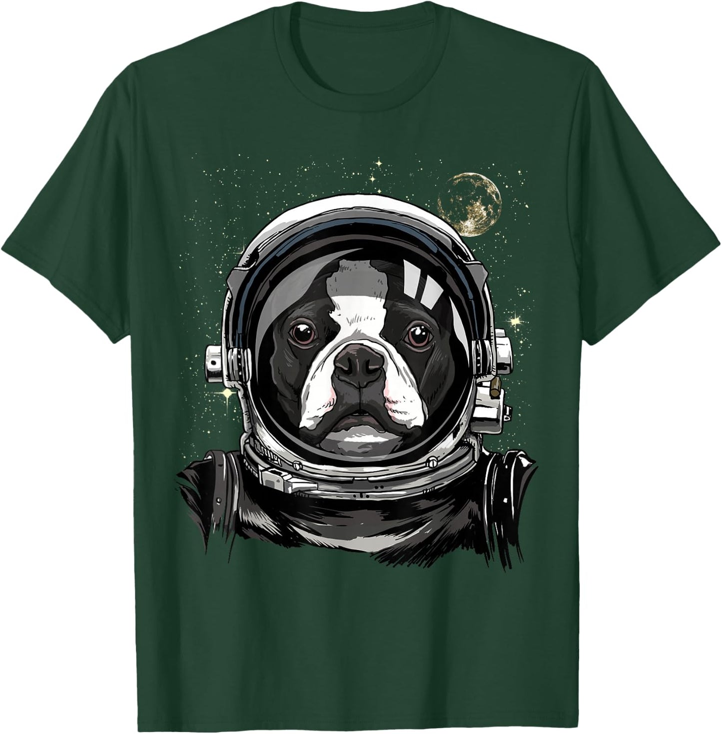 Boston Terrier Astronaut Shirt Spaceman Dog Space Lover T-Shirt - T-Shirt | Forest