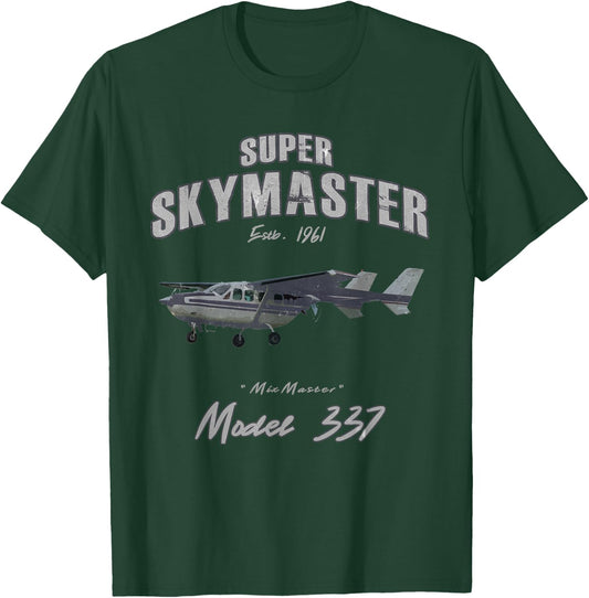 Model 337 Skymaster Airplane Vintage Design T-Shirt - T-Shirt | Forest