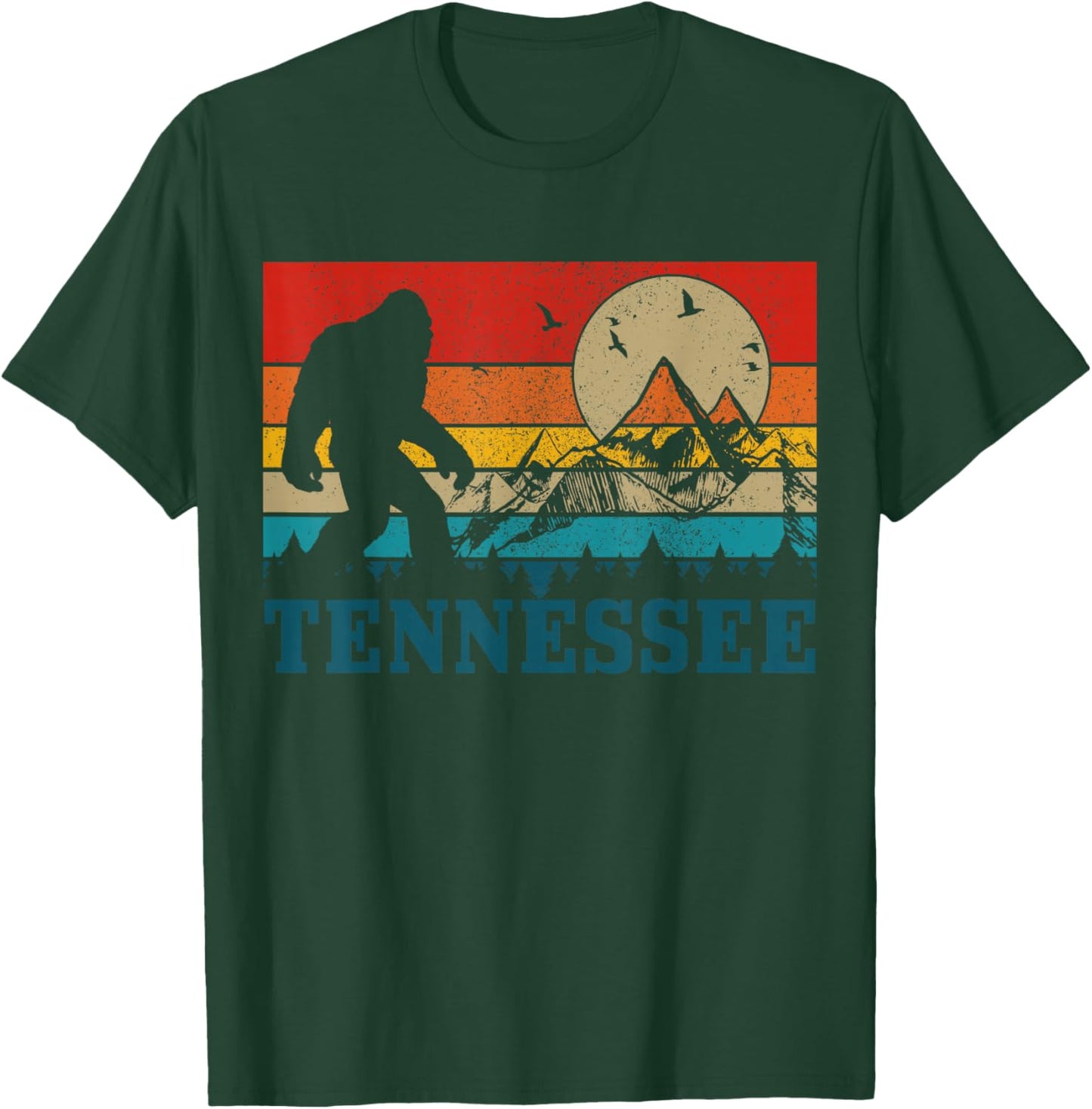 Tennessee Bigfoot Vintage Mountains Nashville Hiking Gift T-Shirt - T-Shirt | Forest