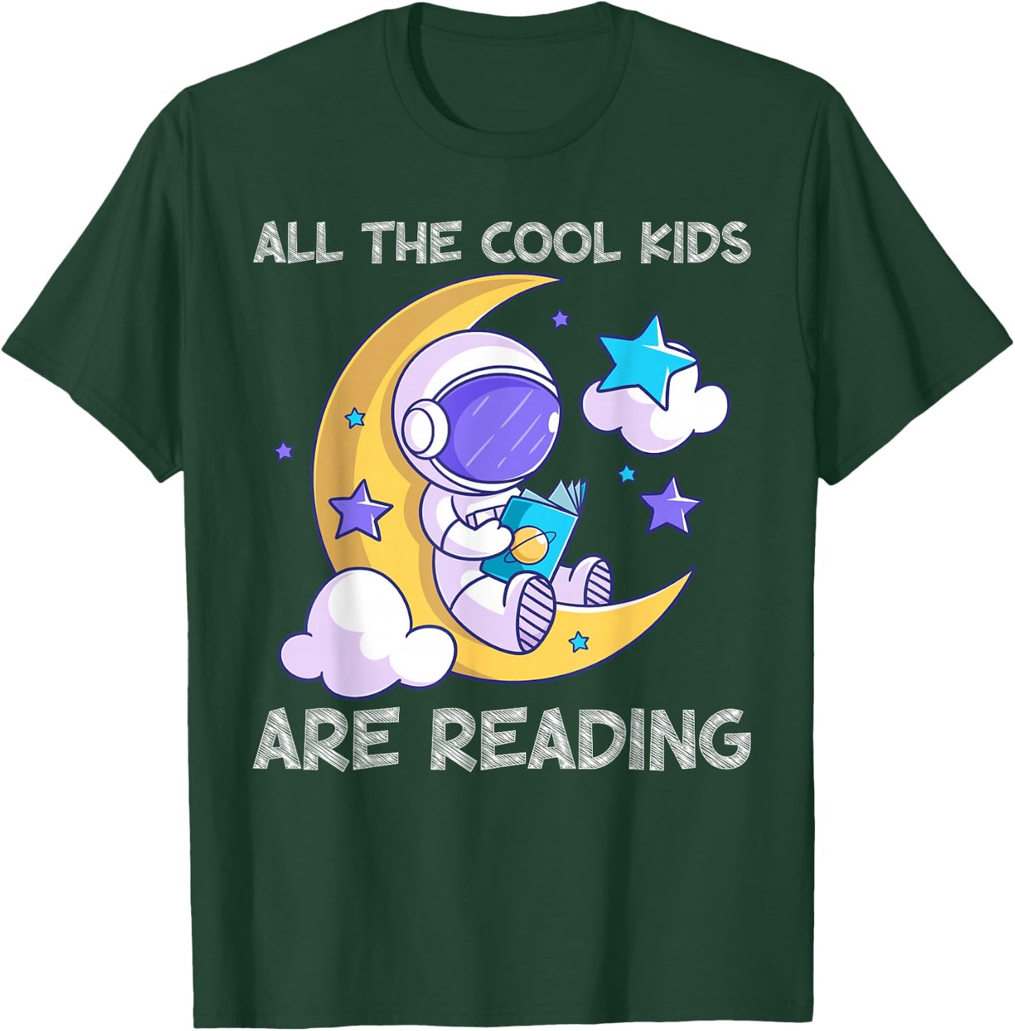 All the Cool Kids Are Reading Astronaut Space Book Lover T-Shirt - T-Shirt | Forest