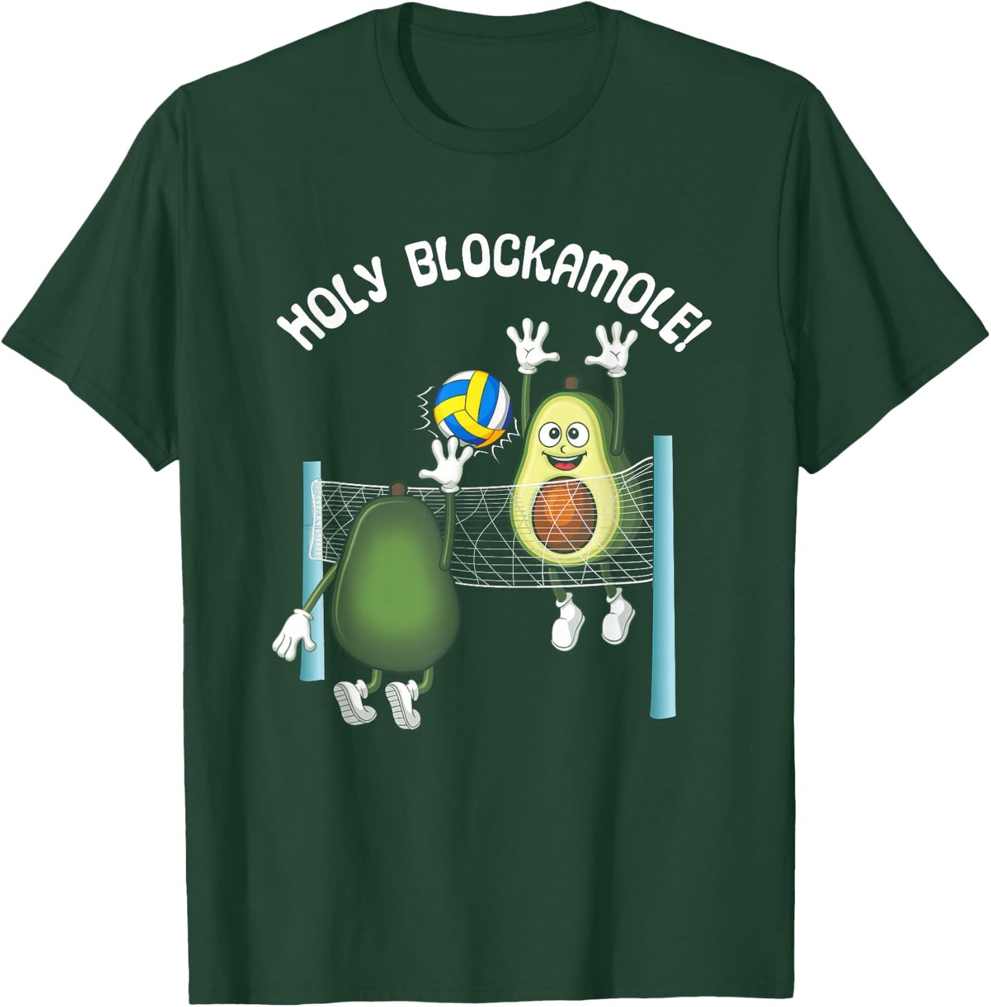 Holy Blockamole! Guacamole Player Blocker Volleyball T-Shirt - T-Shirt | Forest