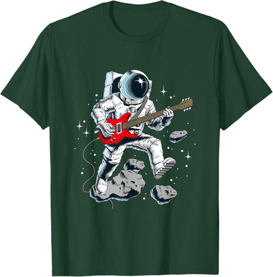 Wear Cool Space Astronaut Rock & Roll Music Guitar Graphic T-Shirt - T-Shirt | Forest
