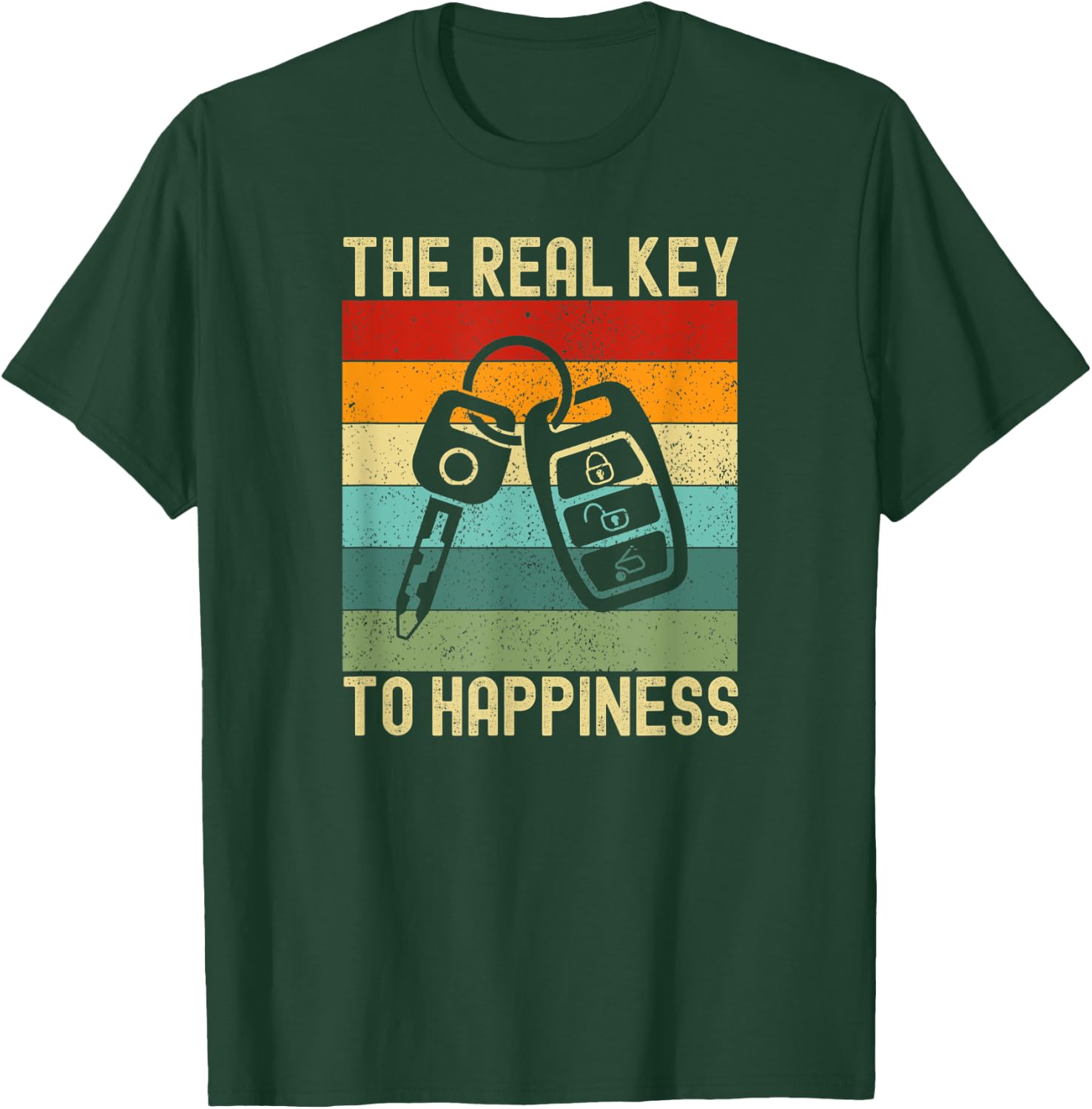 The Real Key to Happiness Car Guy Mechanic Enthusiast T-Shirt - T-Shirt | Forest