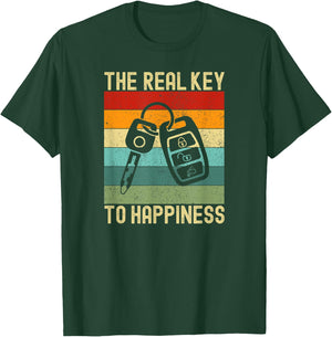 The Real Key to Happiness Car Guy Mechanic Enthusiast T-Shirt - T-Shirt | Forest