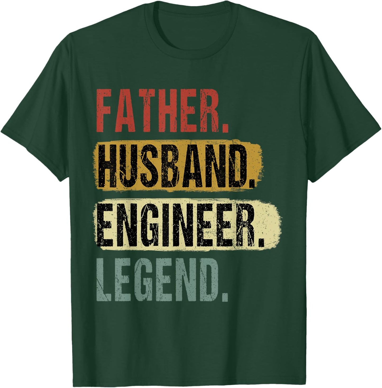 Father Husband Engineer Legend Vintage Dad Father's Day T-Shirt - T-Shirt | Forest