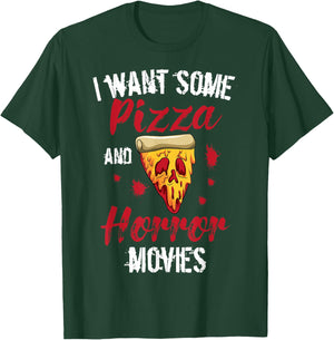 Horror Movies Scary Slasher Splatter Film Pizza Day Pizzeria T-Shirt - T-Shirt | Forest