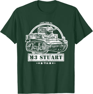 M3 Stuart - WW2 Tank T-Shirt - T-Shirt | Forest