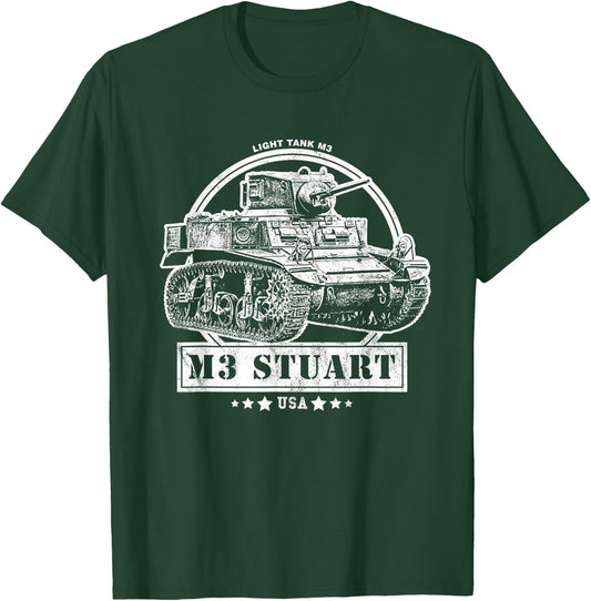 M3 Stuart - WW2 Tank T-Shirt - T-Shirt | Forest