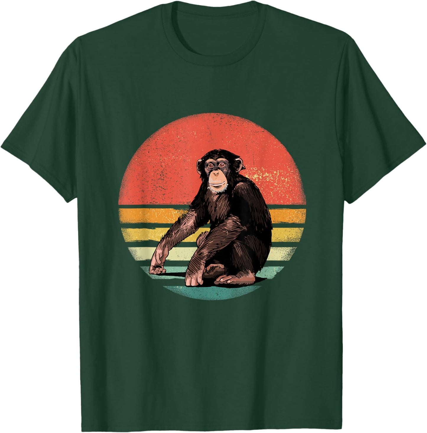 Chimpanzee Monkey Shirt Retro Vintage Chimp Wild Zoo Animal T-Shirt - T-Shirt | Forest