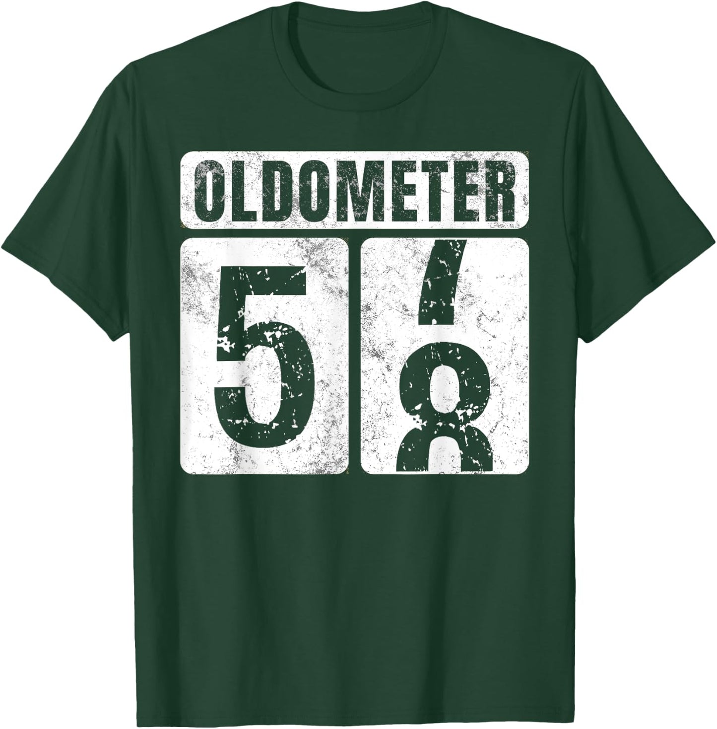 Oldometer 58 Shirt Vintage Funny 58th Birthday Gift T-Shirt - T-Shirt | Forest