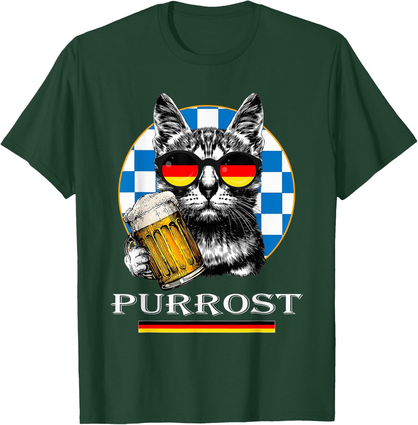 Cat Purrost Oktoberfest Vintage Drinking Kitty Kitten Beer T-Shirt - T-Shirt | Forest