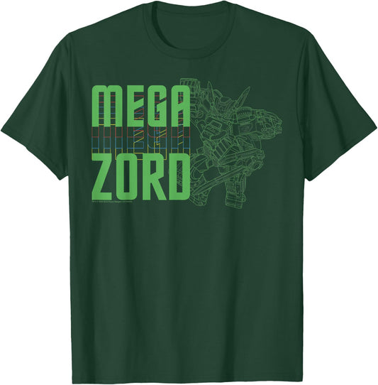 Power Rangers Megazord Line Art Stack T-Shirt - T-Shirt | Forest