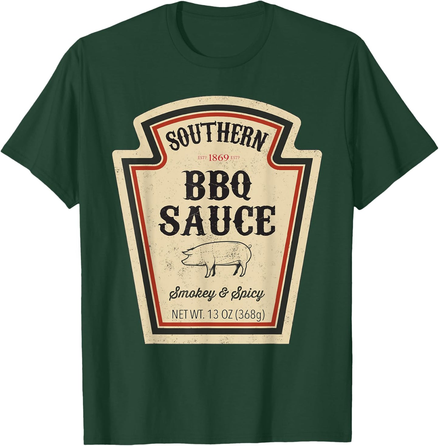 Halloween Matching Costume Southern BBQ Sauce Bottle Label T-Shirt - T-Shirt | Forest