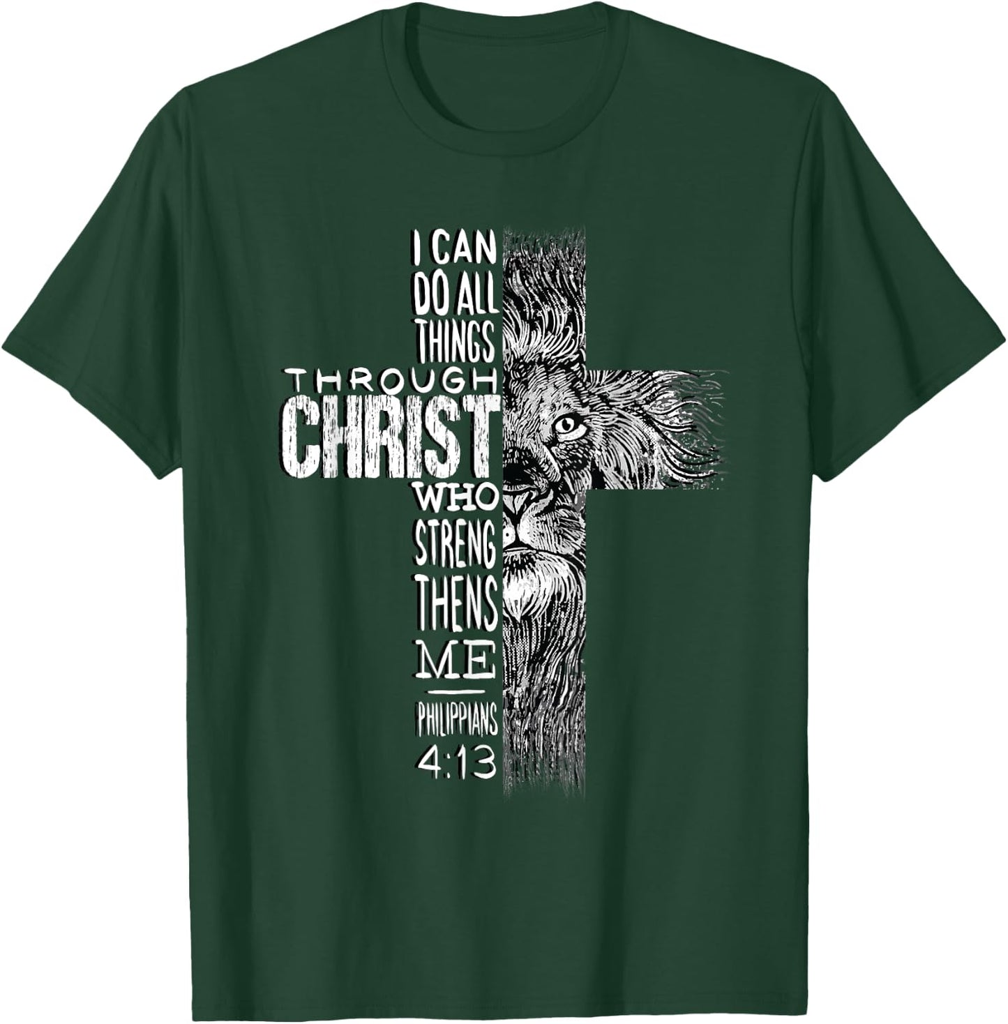 Christian Jesus Lion of Tribe Judah Cross Lion of Judah T-Shirt - T-Shirt | Forest