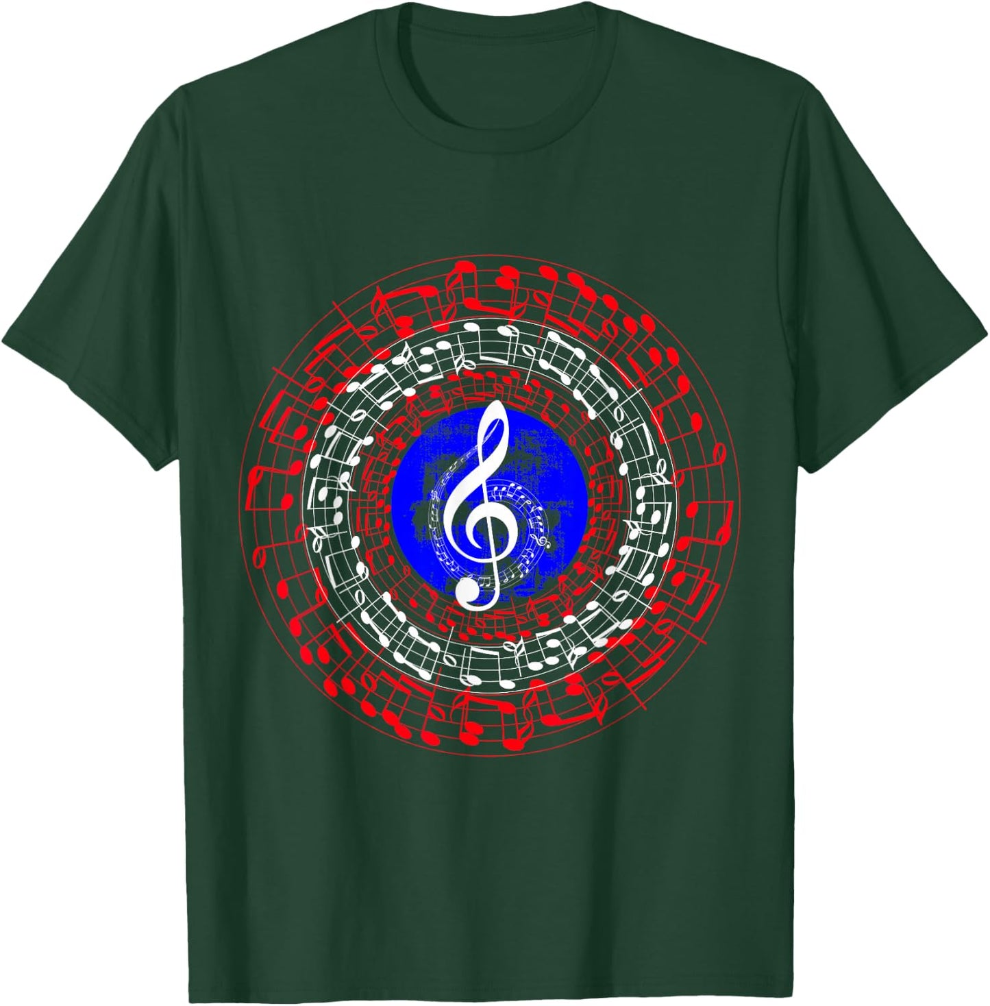 Superhero Captain Music Notes T-Shirt - T-Shirt | Forest