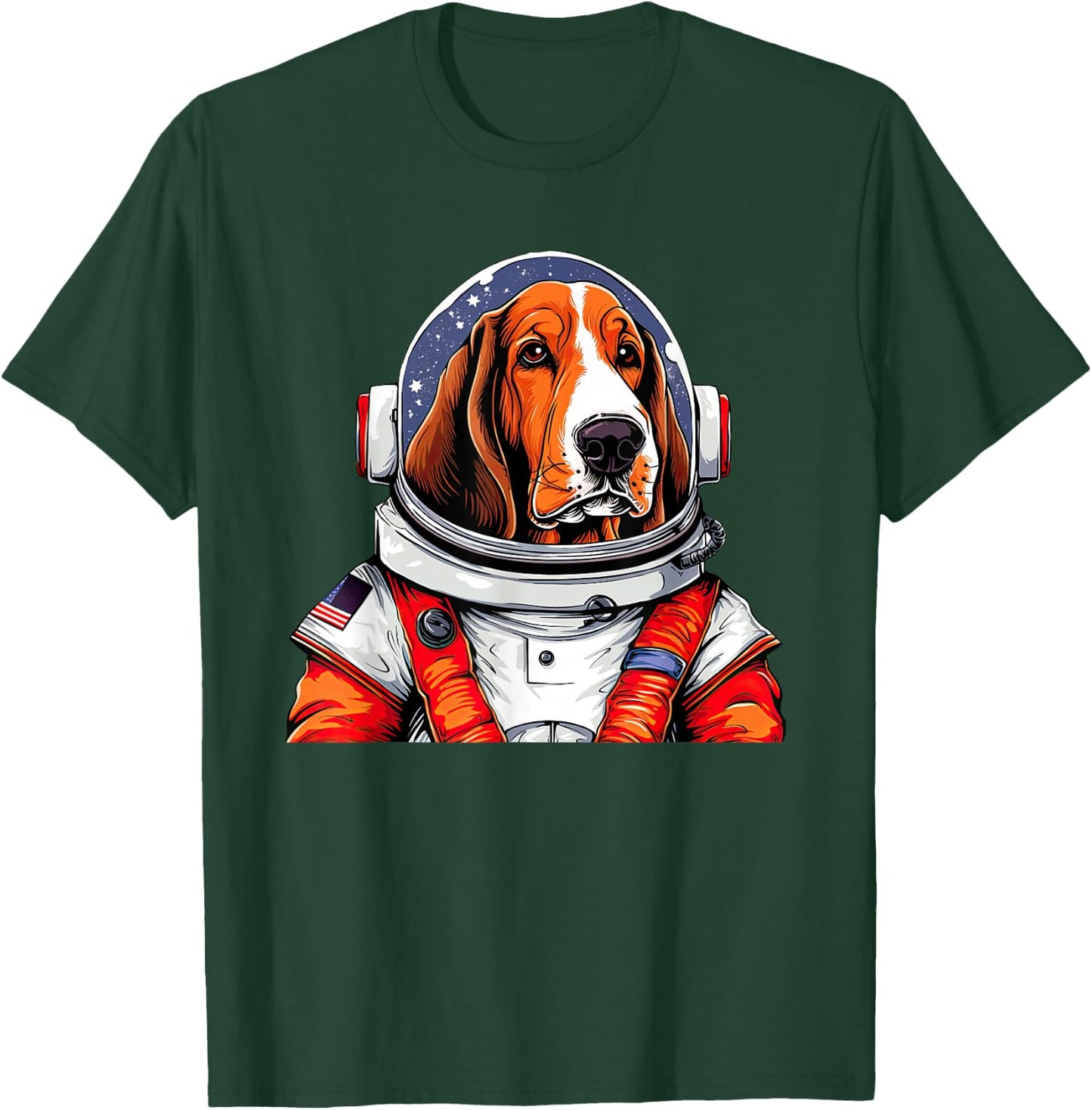 Basset Hound Astronaut Funny Dog Space Suit T-Shirt - T-Shirt | Forest