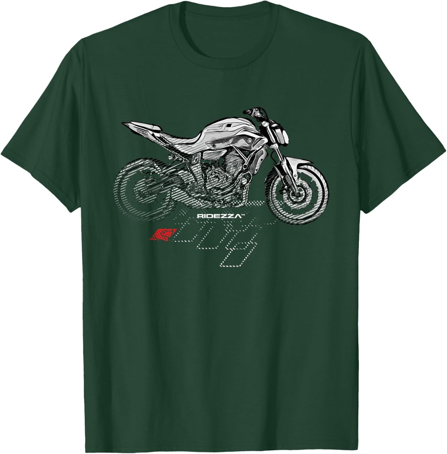 Ridezza SuperGP FZ07 MT07 Motorcyclist T-Shirt - T-Shirt | Forest