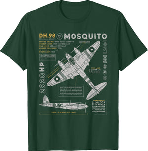 de Havilland Mosquito Fighter Bomber | British WW2 RAF DH.98 T-Shirt - T-Shirt | Forest