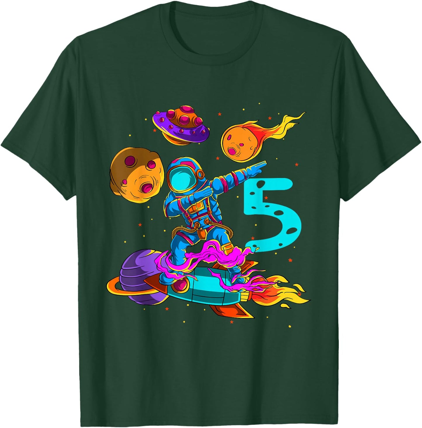5 years Birthday Boy Astronaut 5th Birthday Boys Astronaut T-Shirt - T-Shirt | Forest
